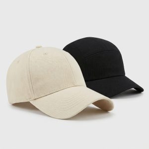 2 Casquettes tendance : sportive, urbaine et élégante - Beige et Noir