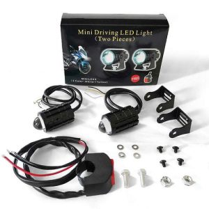 2 Pièces Mini Projecteur LED Bicolore, Phare Moto Universel 8-80V Étanche IP67, Lumière Jaune et Blanche pour Voiture et Camion