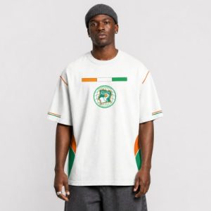 T-shirt Oversize Côte d'Ivoire Blanc - Drapeau + Éléphant - S / M / L