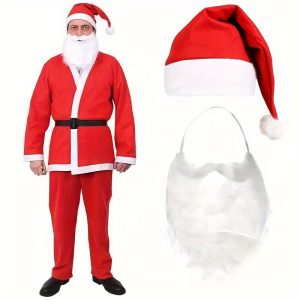 Costume De Père Noël- Rouge Blanc