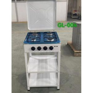 Cuisinière 4 Grands Feux Avec Étagères Solides - Blanc