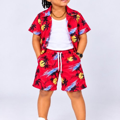 Ensemble chemise et short hawaïen pour bébé / enfant – Look Tropical &amp; Stylé