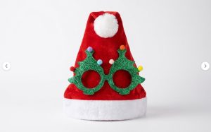 Lot de 12 Chapeau de Noël Pè-Noël en Peluche avec Lunettes et Moustache - Décoration & Accessoire de Fête (Copie) (Copie)