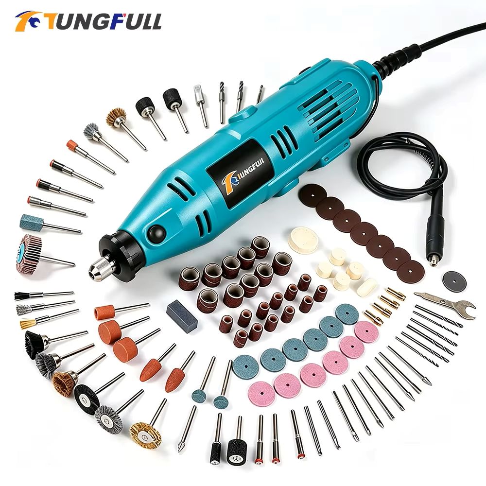 Mini-meuleuse électrique professionnelle RYNEX 130W 3mm, ensemble d'outils de 211 pièces pour polissage et gravure