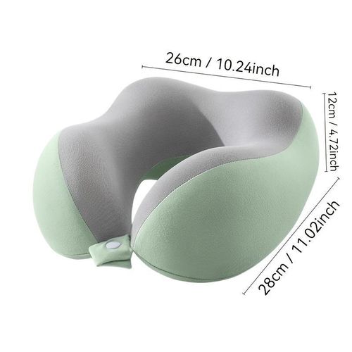 Oreiller cervical à mémoire de forme, oreiller ergonomique pour la sieste, coussin appui-tête – Double usage (chambre d'étudiant et voyage) – Bleu-1