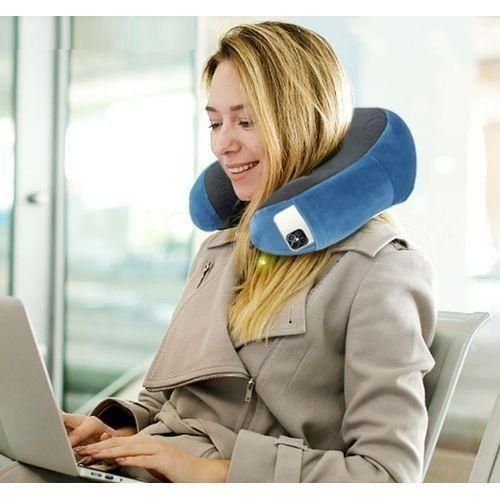 Oreiller de voyage à l'unité, Oreiller Cervical Confortable En Forme De U En Mousse à Mémoire De Forme - Bleu