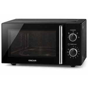 Oscar Four à Micro-Ondes 25L 900W – Fonction Solo – Commandes Manuelles – Poignée Chrome – Noir