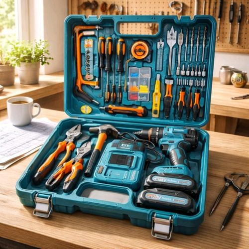 PercVisseuse Perceuse Sans Fil +2 Batteries 128 Volts + 50 Pièces