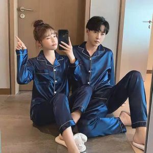 Pyjamas Couple Homme &amp; Femme En Coton/satin - Bleu nuit (Copie)