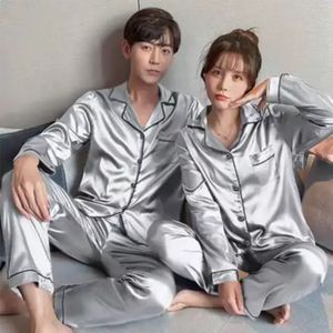 Pyjamas Couple Homme &amp; Femme En Coton/satin - Gris (Copie)