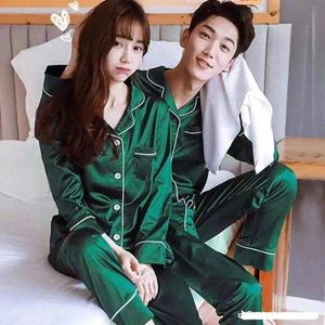 Pyjamas Couple Homme &amp; Femme En Coton/satin - Vert (Copie)