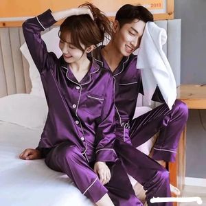 Pyjamas Couple Homme & Femme En Coton/satin - Violet (Copie)
