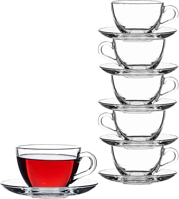 set de 6 tasses et 6 soucoupes pour Thé, Café, Cappuccino, pour 6 personnes, 240ml