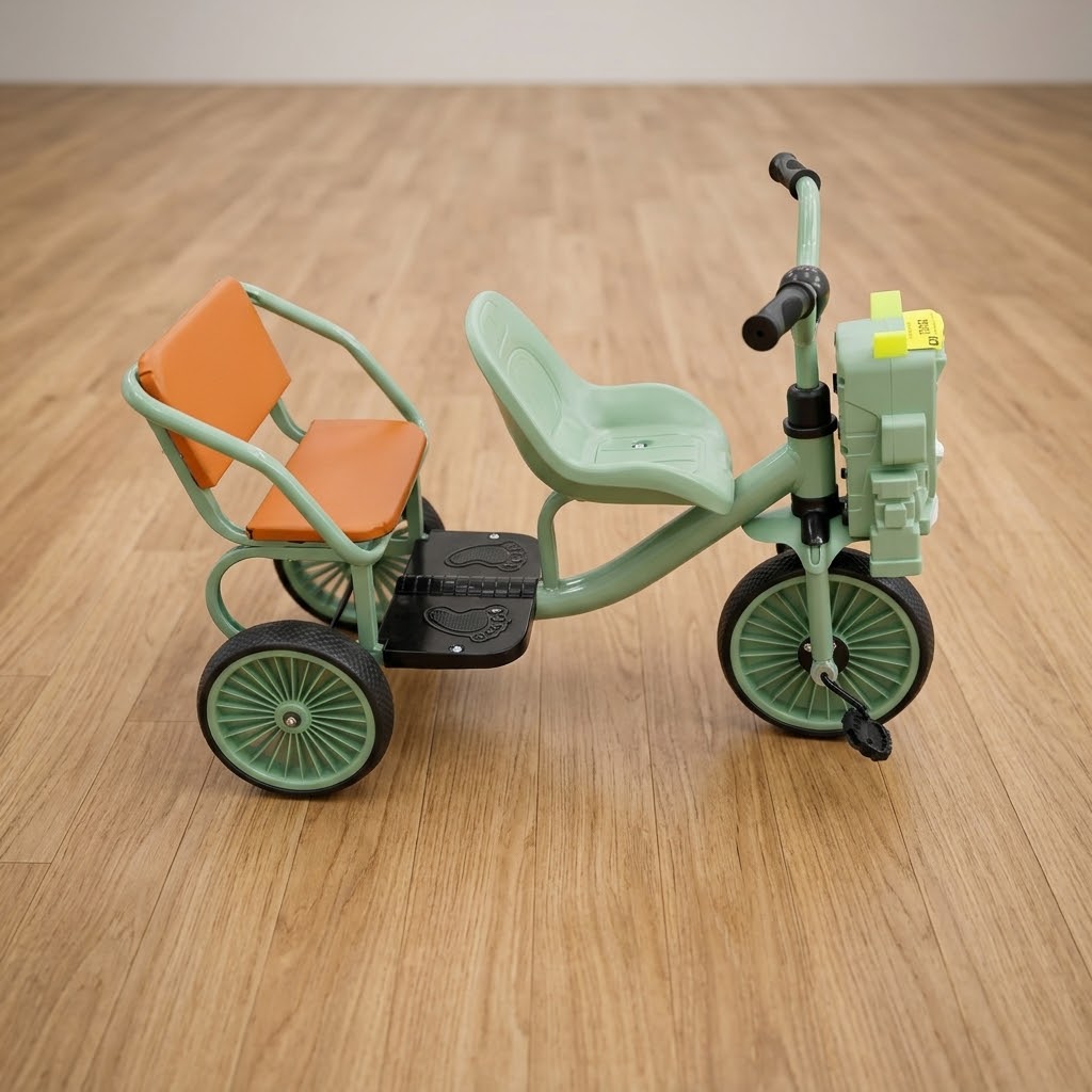 Vélo Tricycle 2 en 1 pour enfant 2 à 6 ans à 3 roues – Musique et son - vert