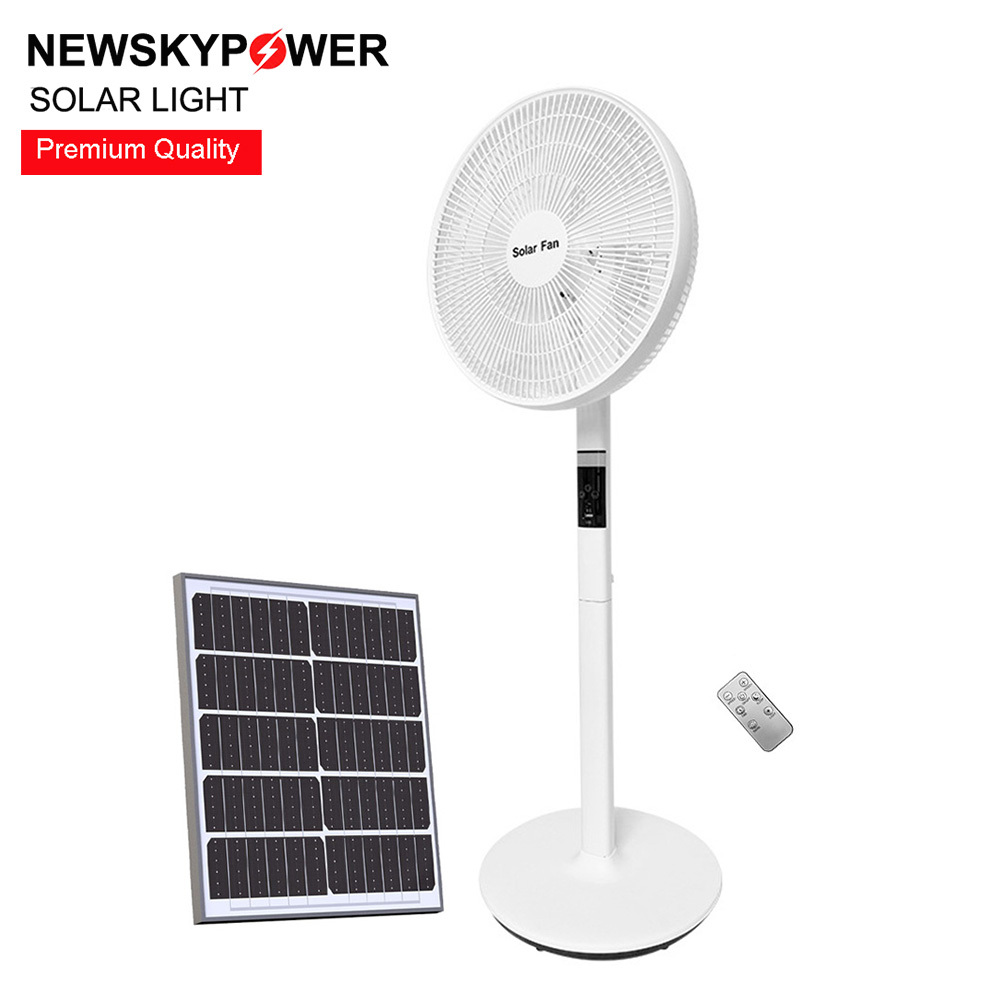 Ventilateur solaire rechargeable Avec panneau solaire - 16'' - Télécommande-1