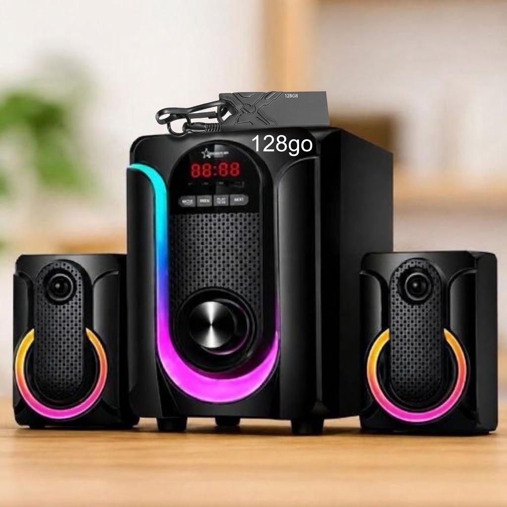 Woofer Home Cinéma Super Power- Bluetooth - 45W + USB 128Go (Bluetooth - FM-USB - AUX( TV) - 1 Mois Garantie